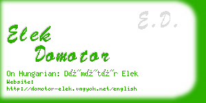 elek domotor business card